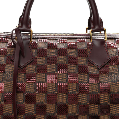 Louis Vuitton Damier Paillettes Speedy 30 Rouge 9 of 11