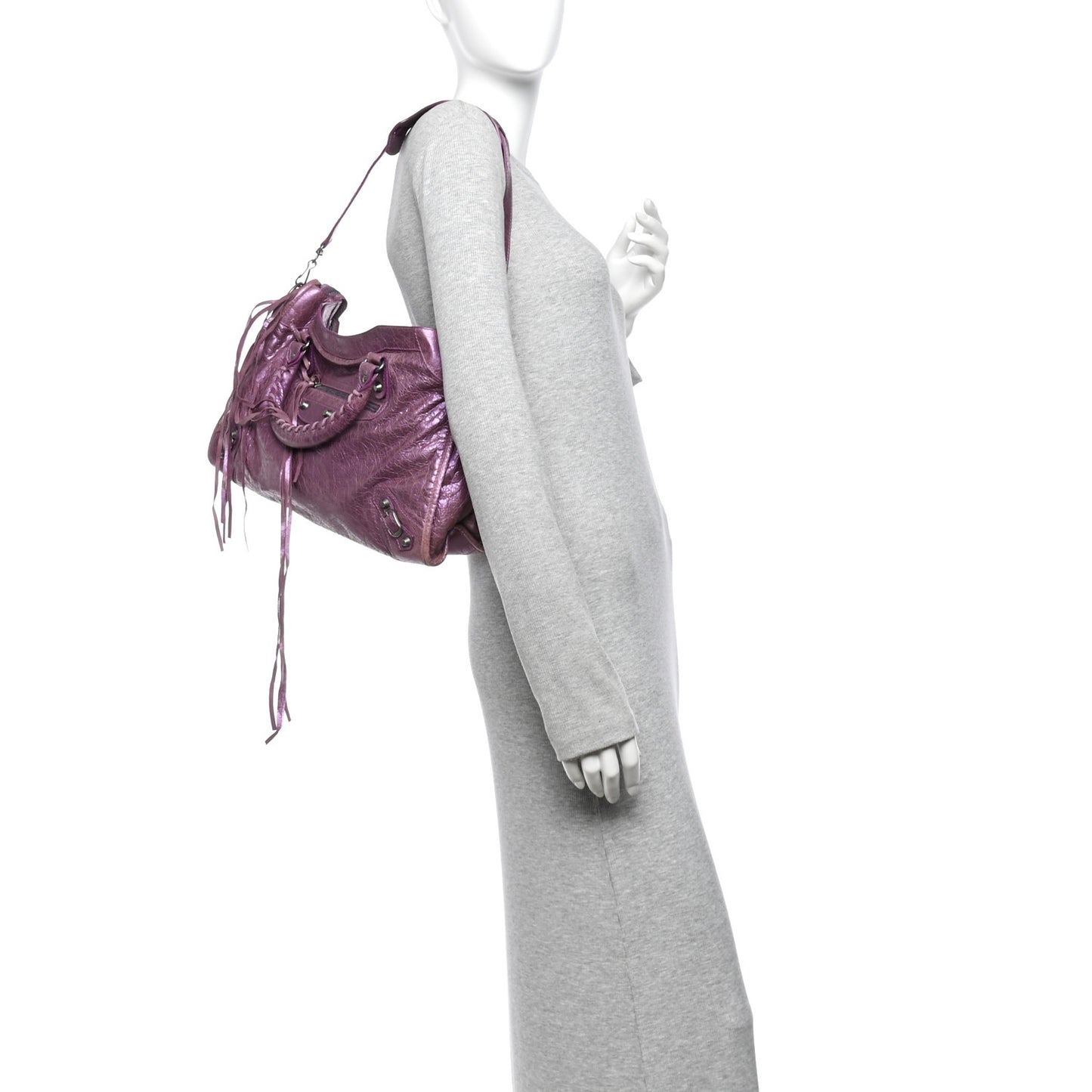 Agneau Classic Hardware City Metallic Purple