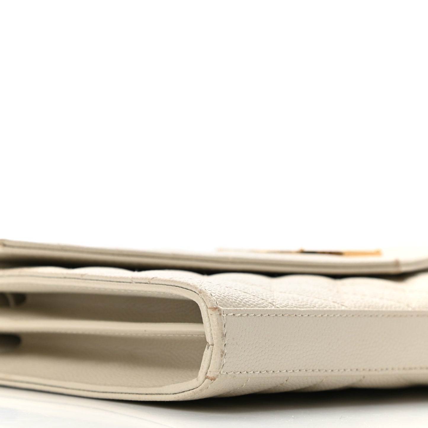 Grain De Poudre Mixed Matelasse Triquilt Monogram Chain Wallet Blanc Vintage