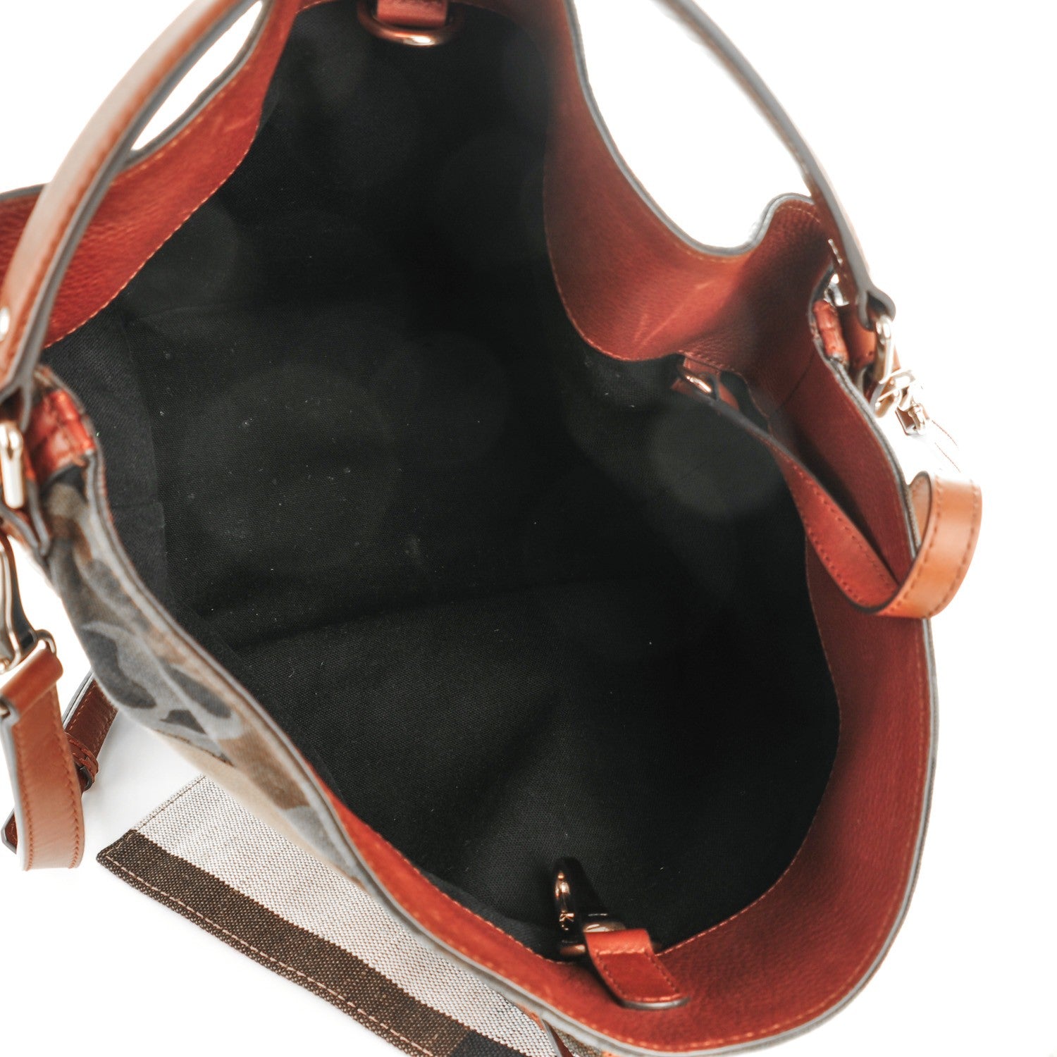 Burberry Canvas Mega Check Camouflage Medium Susanna Hobo Russet Brown 6 of 11