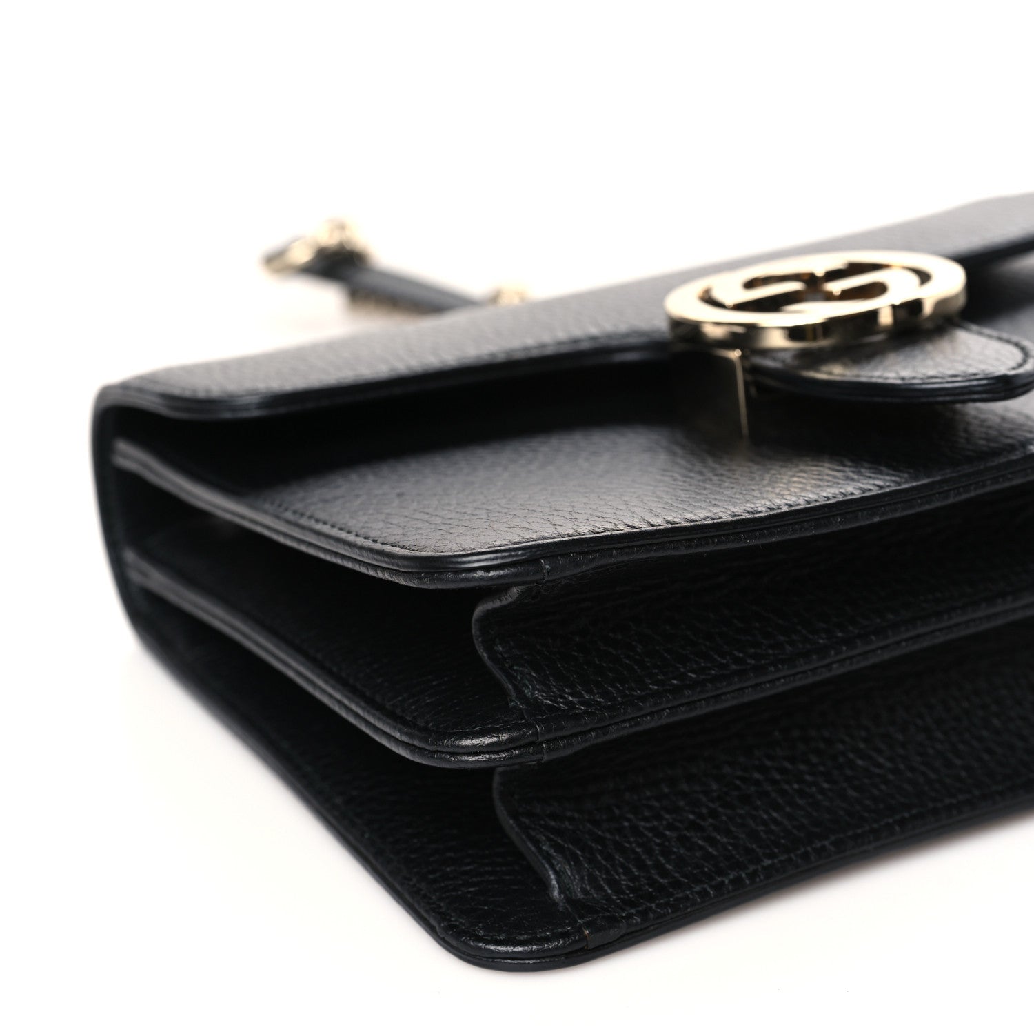 Gucci Dollar Calfskin Small Interlocking G Shoulder Bag Black 8 of 9