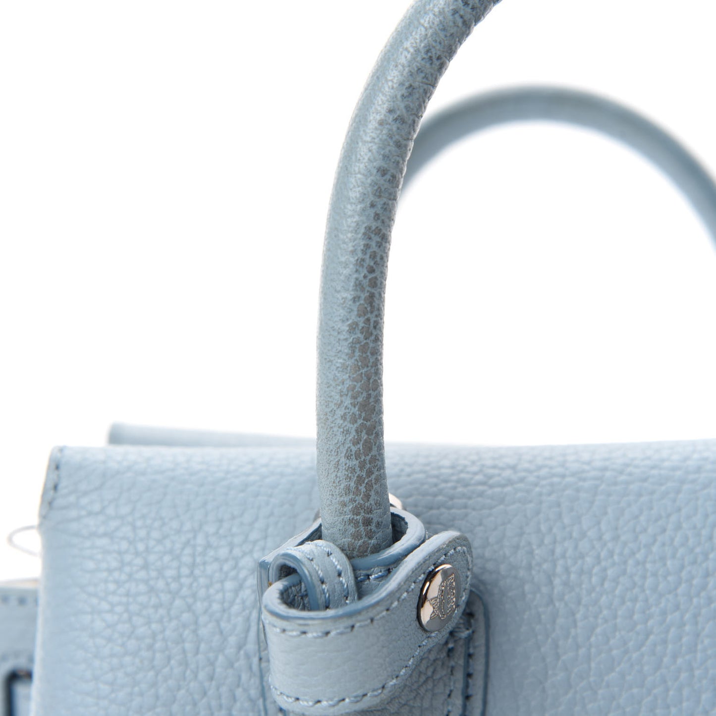 Grained Calfskin Mini Milla Tote Sky Blue