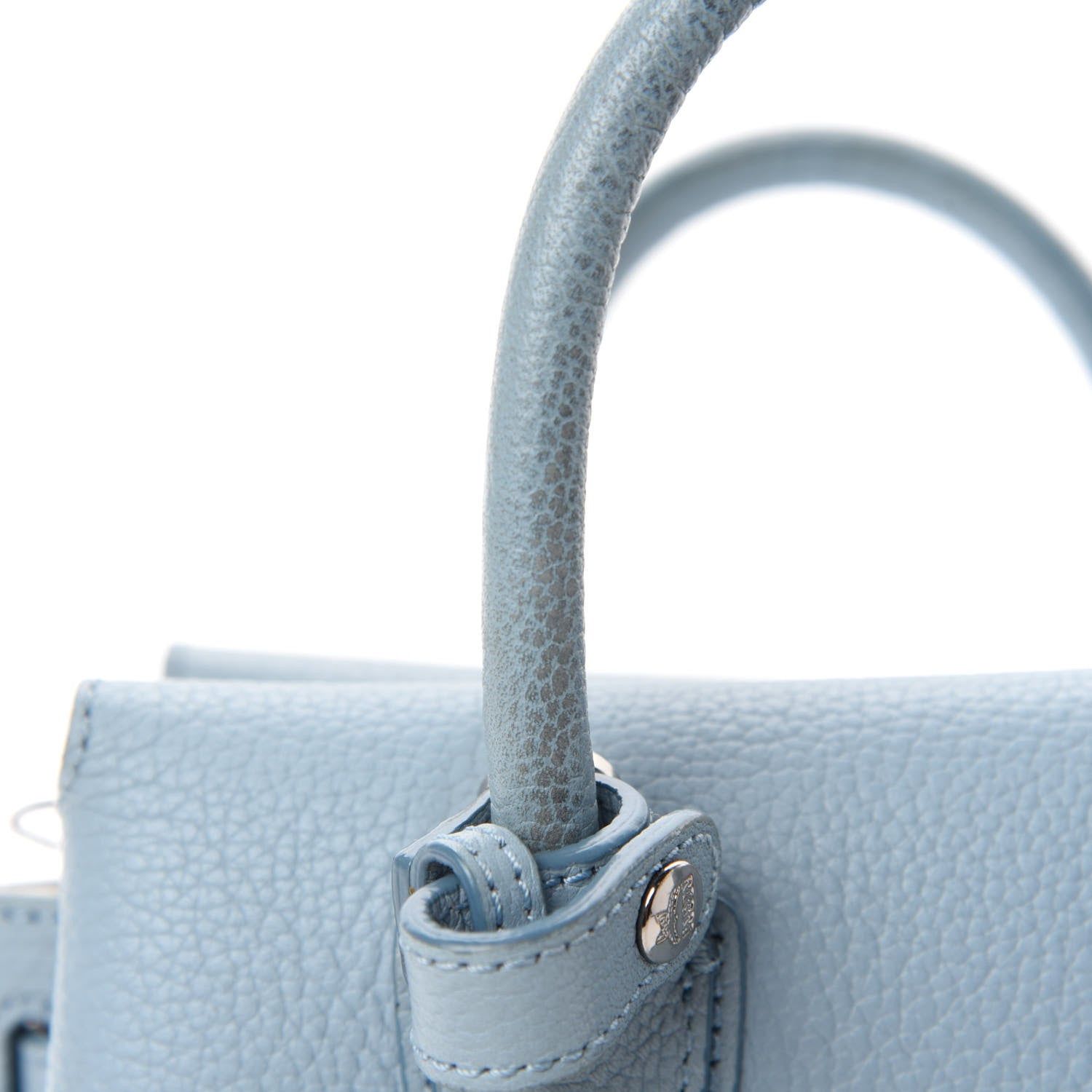 MCM Grained Calfskin Mini Milla Tote Sky Blue 9 of 13