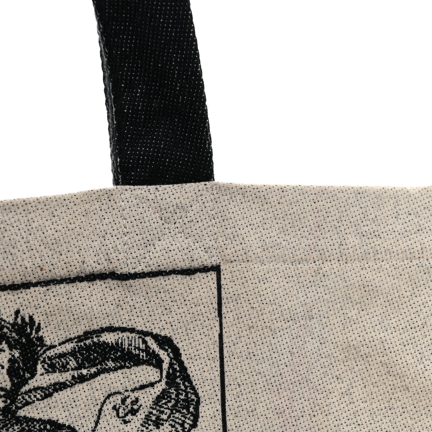 Canvas Print Cruise Tote Ivory Black