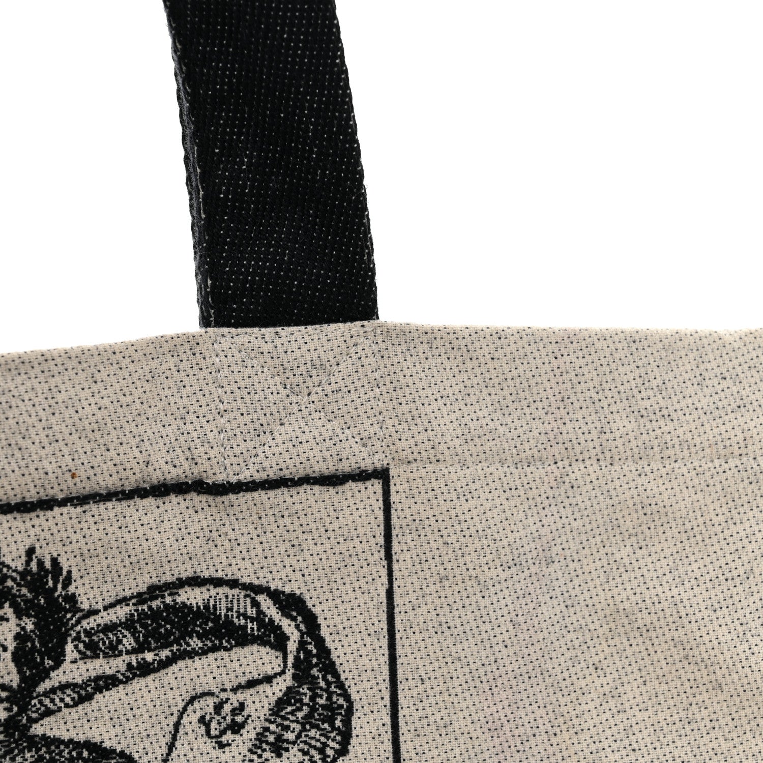 Christian Dior Canvas Print Cruise Tote Ivory Black 10 of 11