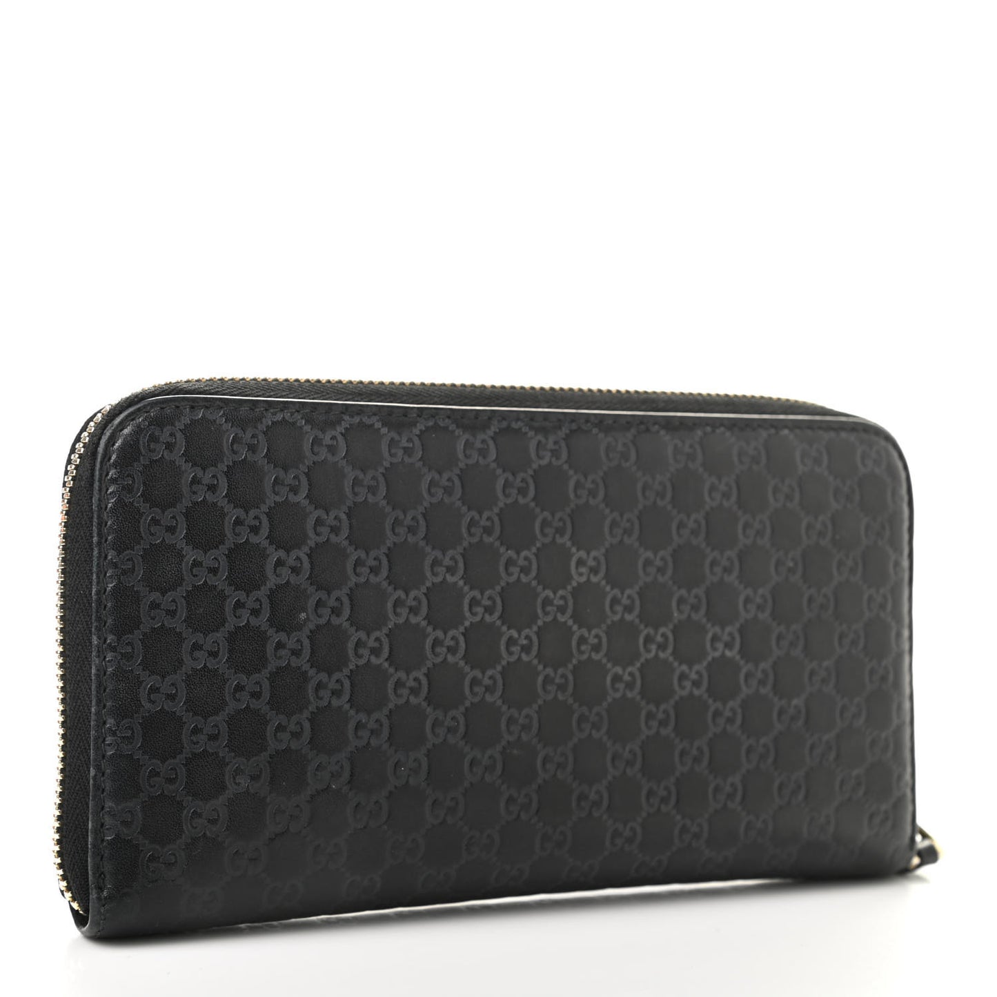 Microguccissima Zip Around Wallet Black