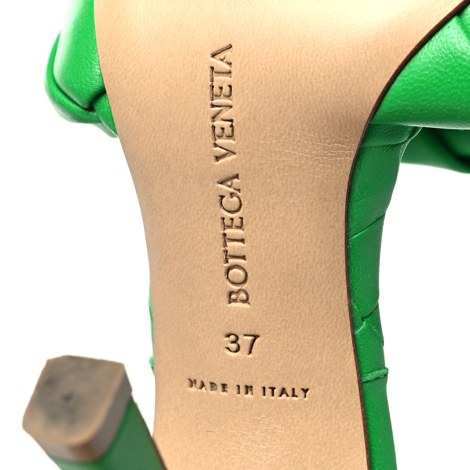 Bottega Veneta Nappa Maxi Intrecciato Lido 90mm Mule Sandals 37 Grass 6 of 7