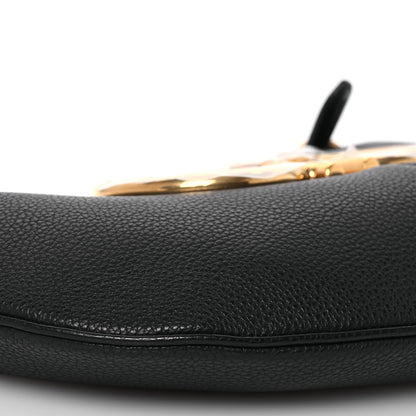 Salvatore Ferragamo Calfskin Maxi Gancio Shoulder Bag Black 8 of 10