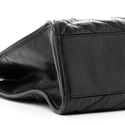 Saint Laurent Crinkled Calfskin Matelasse Monogram Large Niki Shopper Tote Black 9 of 17