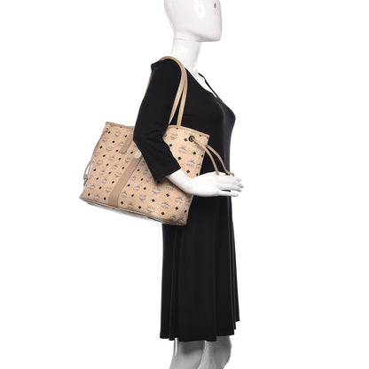 MCM Visetos Medium Liz Reversible Shopper Tote Beige 3 of 16