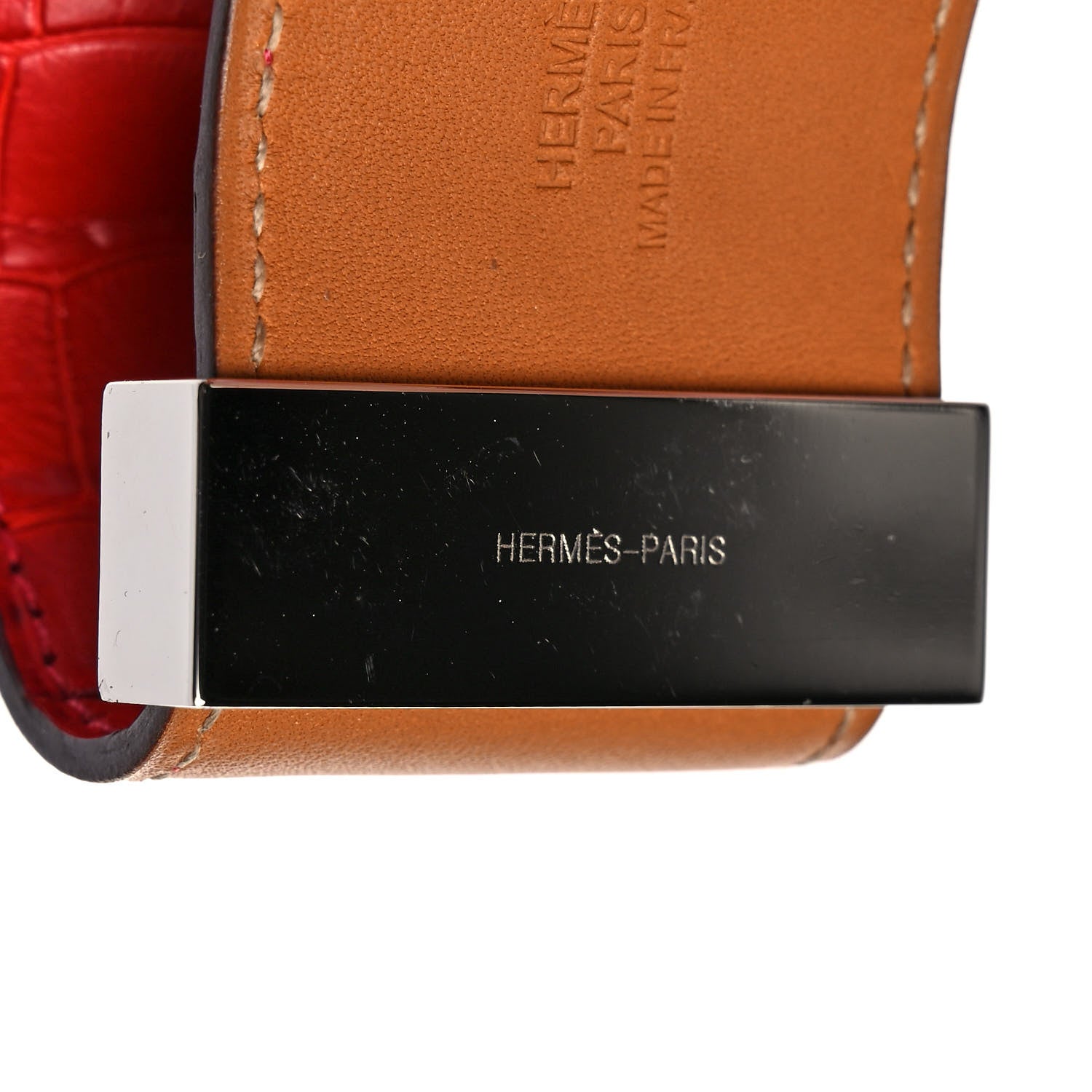 Hermes Matte Alligator Collier De Chien CDC Bracelet S Rouge Casaque 5 of 6