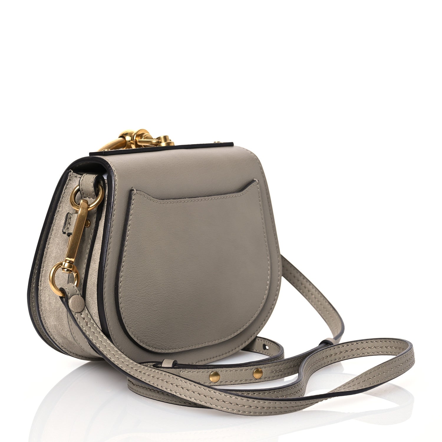 Chloe Calfskin Suede Small Nile Bracelet Bag Motty Grey 3 of 12