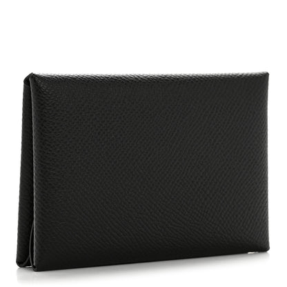 Hermes Epsom Calvi Duo Card Case Black 3 of 8