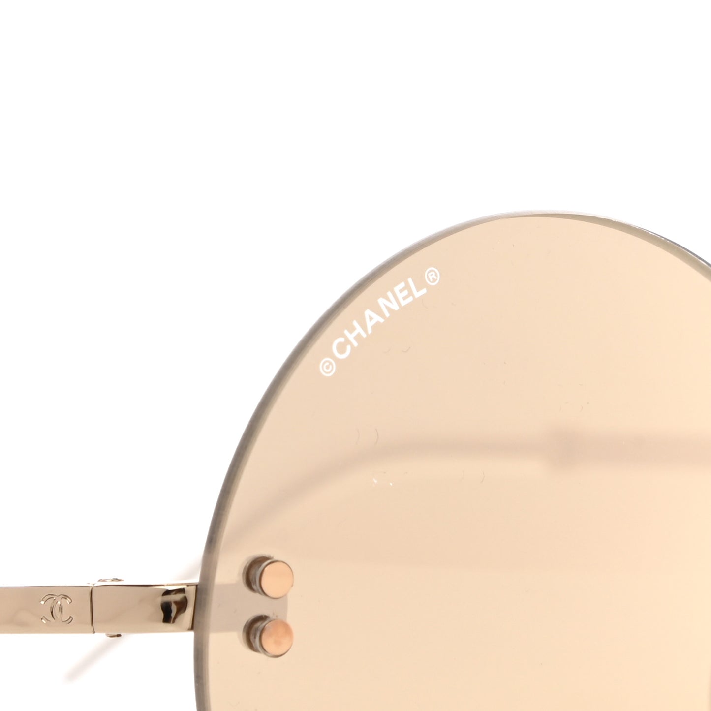 Gold Plated Acetate Mirror Round Signature Sunglasses 71308 Gold