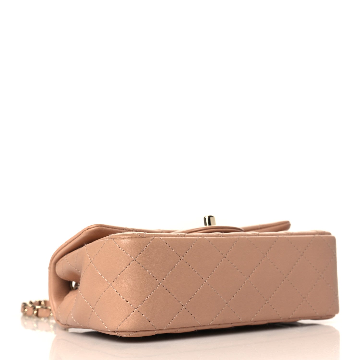 Chanel Lambskin Quilted Mini Rectangular Flap Beige 4 of 9