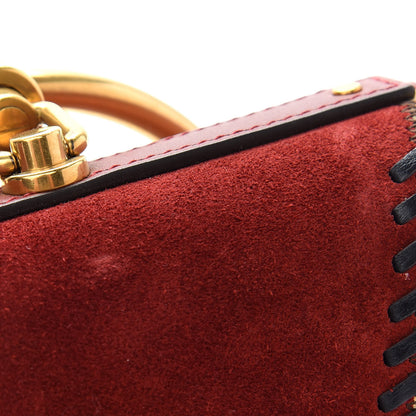 Chloe Calfskin Suede Patchwork Small Nile Bracelet Bag Red 11 of 11