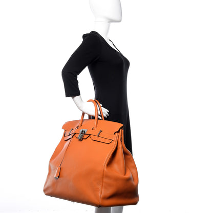 Hermes Togo HAC Travel Birkin 50 Orange 2 of 27