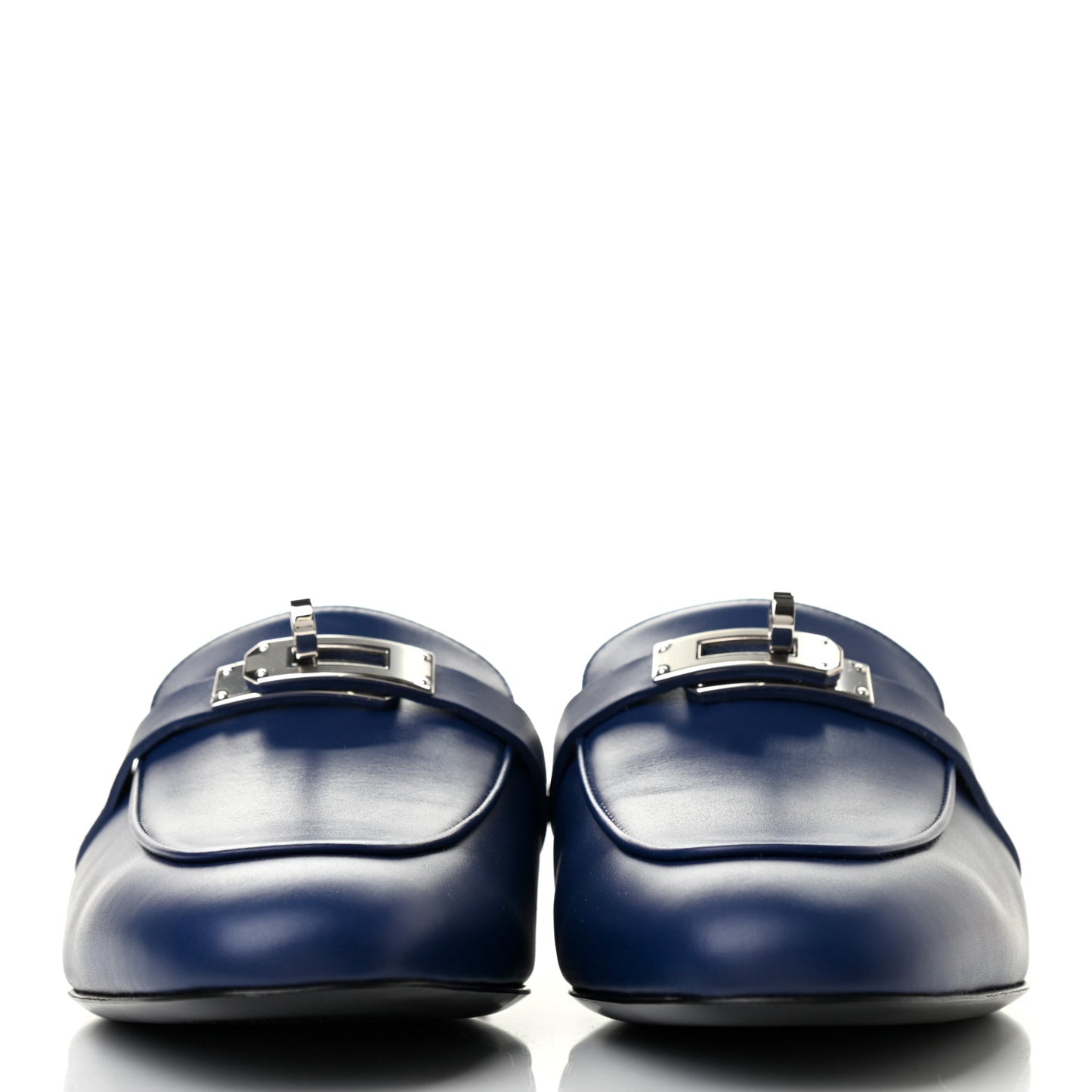 Calfskin Oz Mules 38 Bleu Maritime