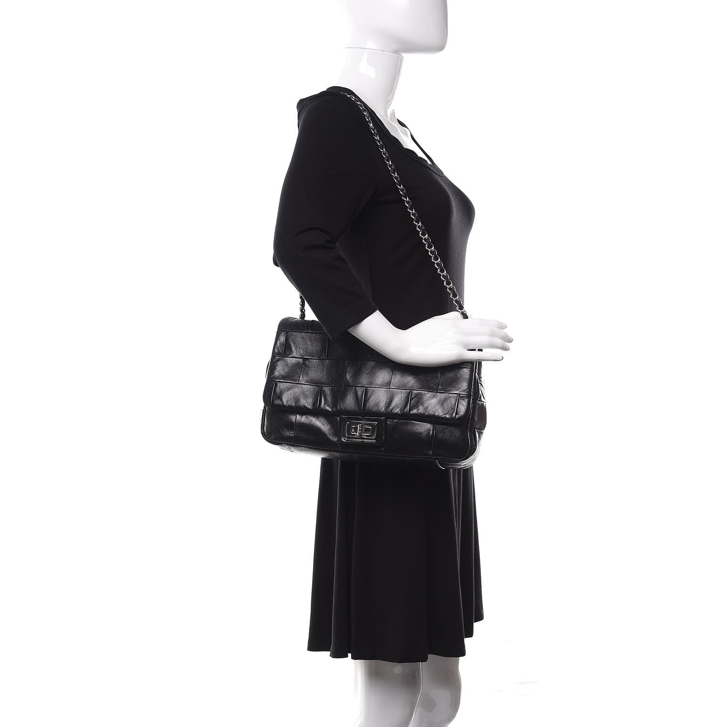 Chanel Lambskin Patchwork Medium Mademoiselle Flap Black 2 of 10