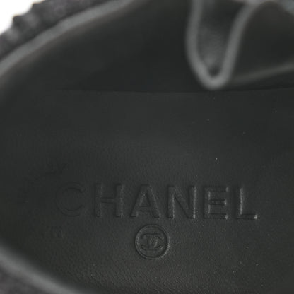Chanel Lambskin Tweed Zipped Sneakers 35.5 Black Blue 7 of 8