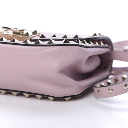 Valentino Garavani Vitello Mini Rockstud Flap Saddle Crossbody Bag Water Rose 7 of 9