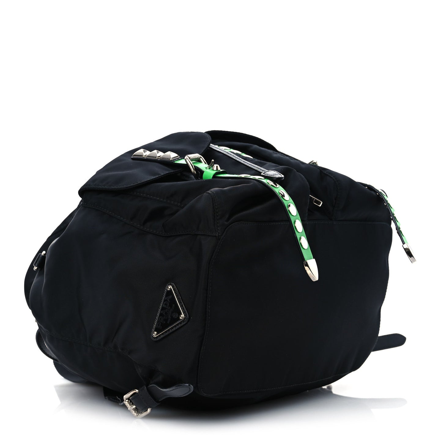 Nylon New Vela Studded Backpack Black Verde