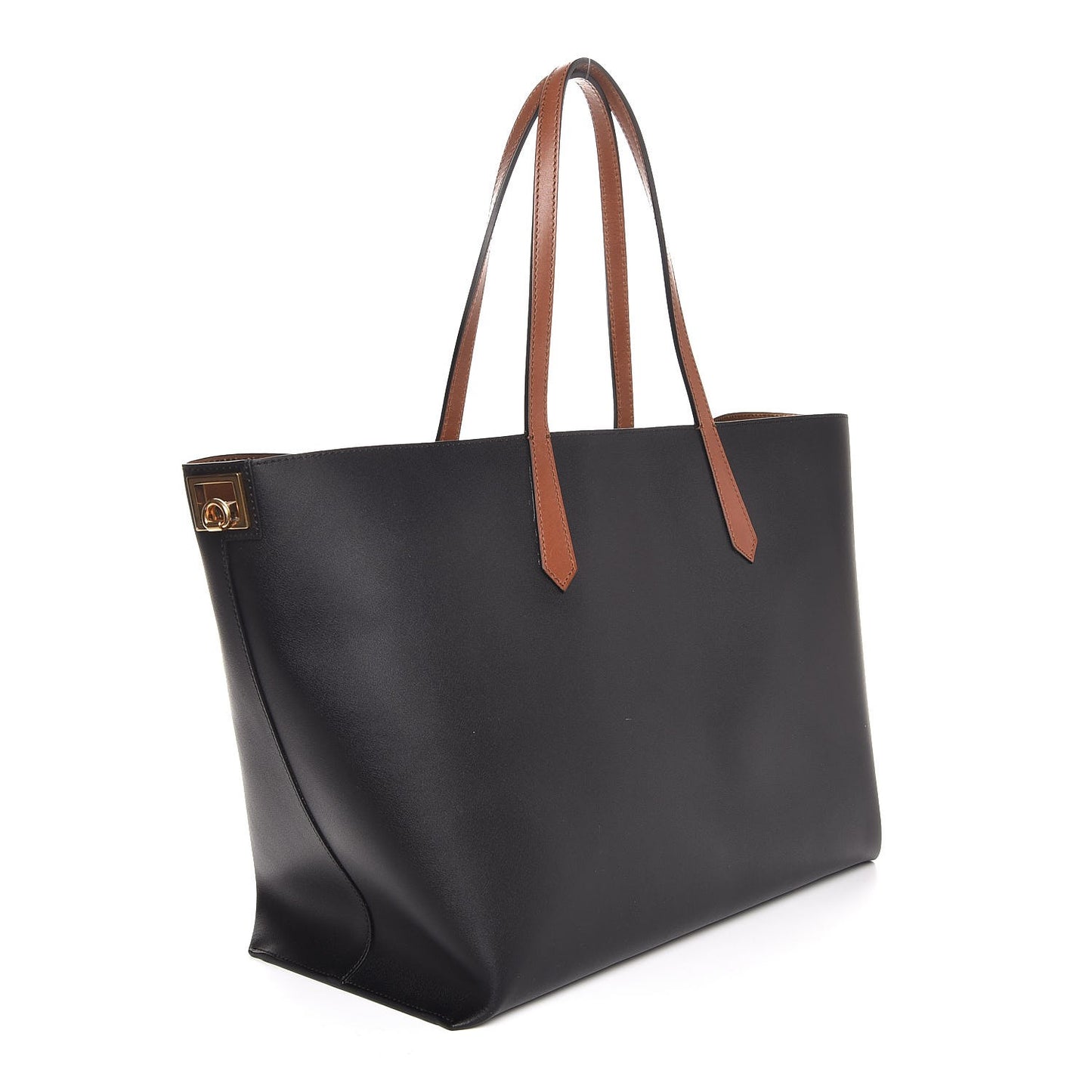 Calfskin Medium GV Shopper Tote Black