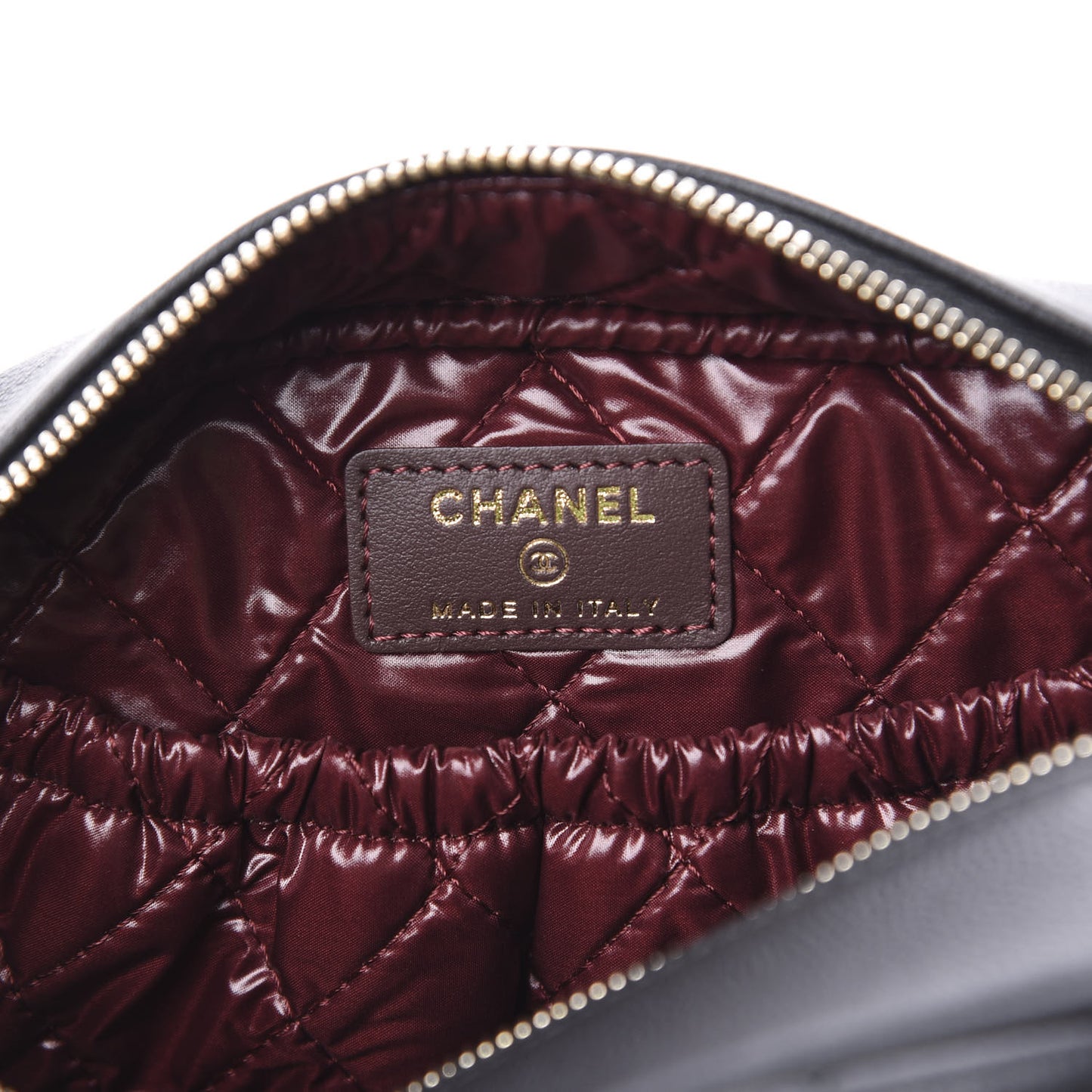 Caviar Quilted Curvy Pouch Cosmetic Case Black