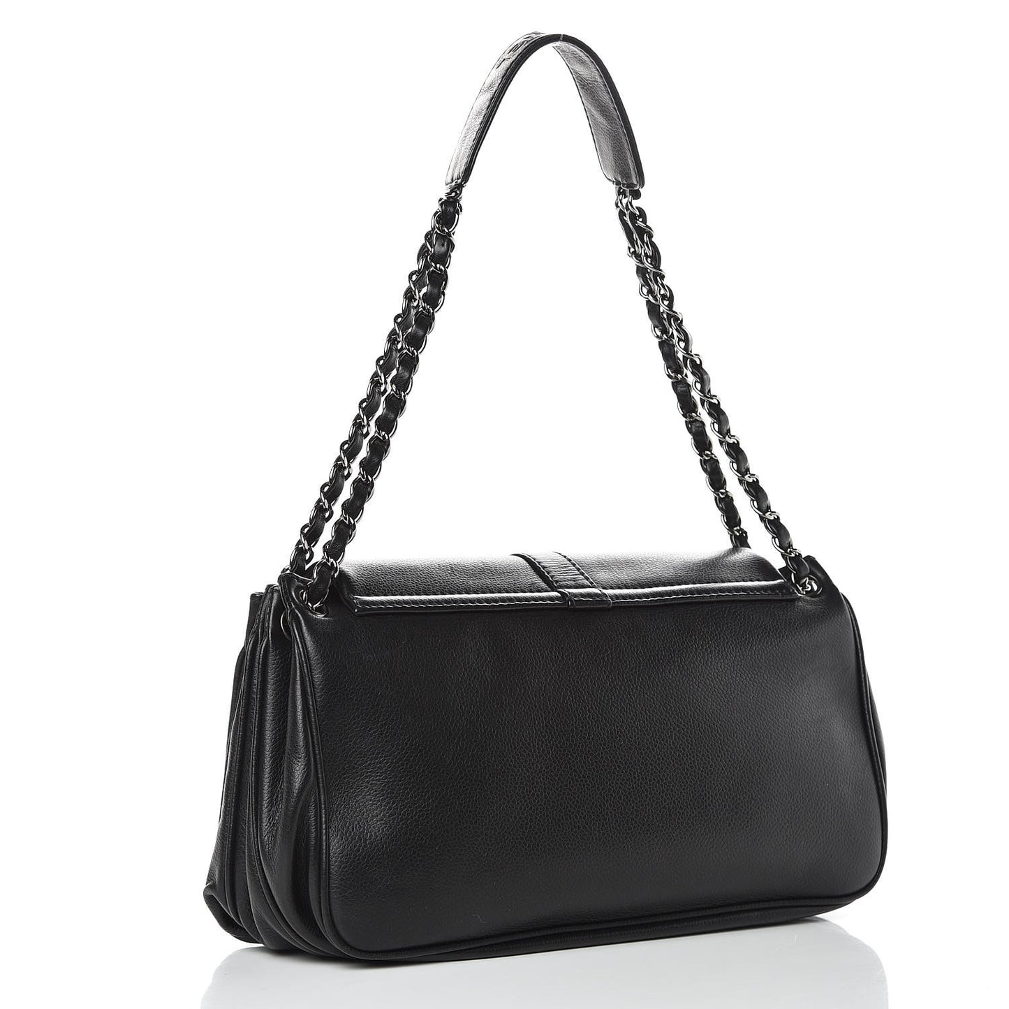 Caviar Mademoiselle Lock Accordion Flap Black