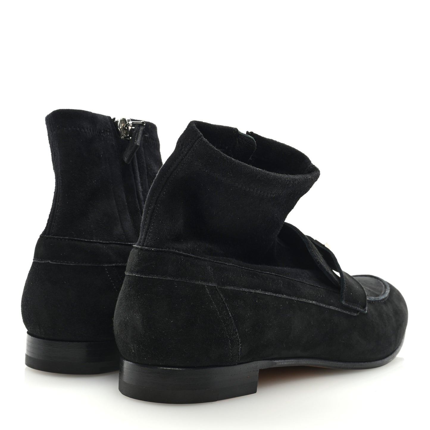 Stretch Velvet Goatskin Saint Honore Ankle Boots 39 Black