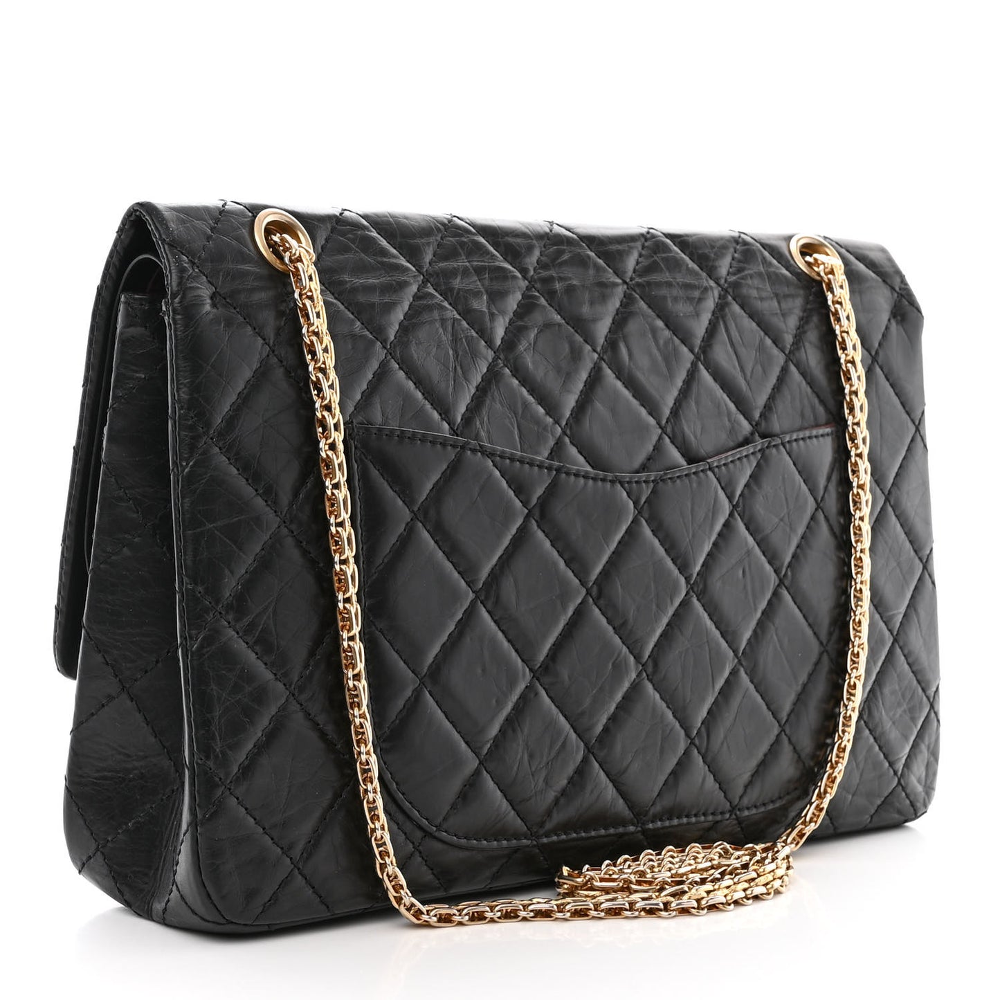 Aged Calfskin Quilted 50th Anniversary 2.55 Reissue 227 Flap Black