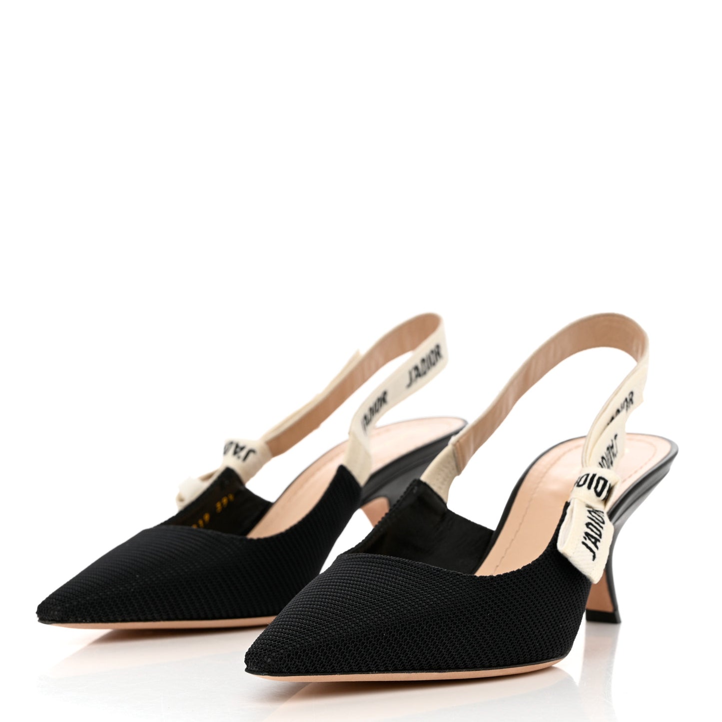 Technical Canvas Ribbon J Adior Slingback 65mm Pumps 39.5 Black