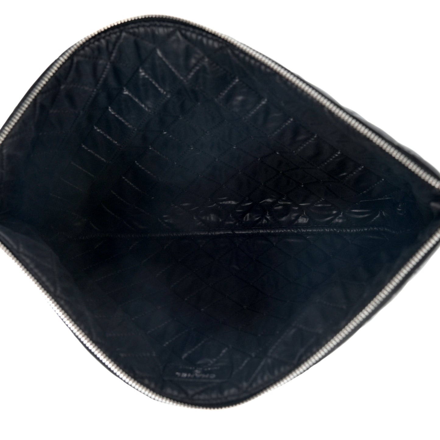 Lambskin Quilted Large Cosmetic Case Black