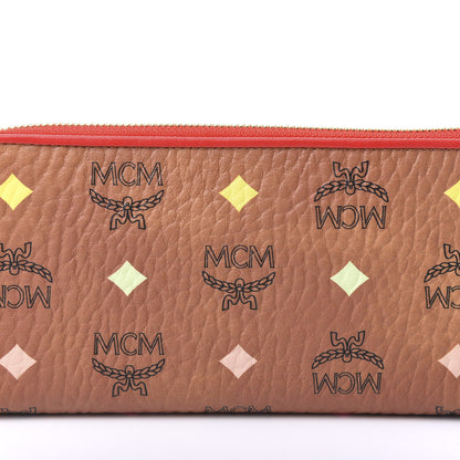 MCM Skyoptic Visetos Zip Around Wallet Cognac Red 8 of 9