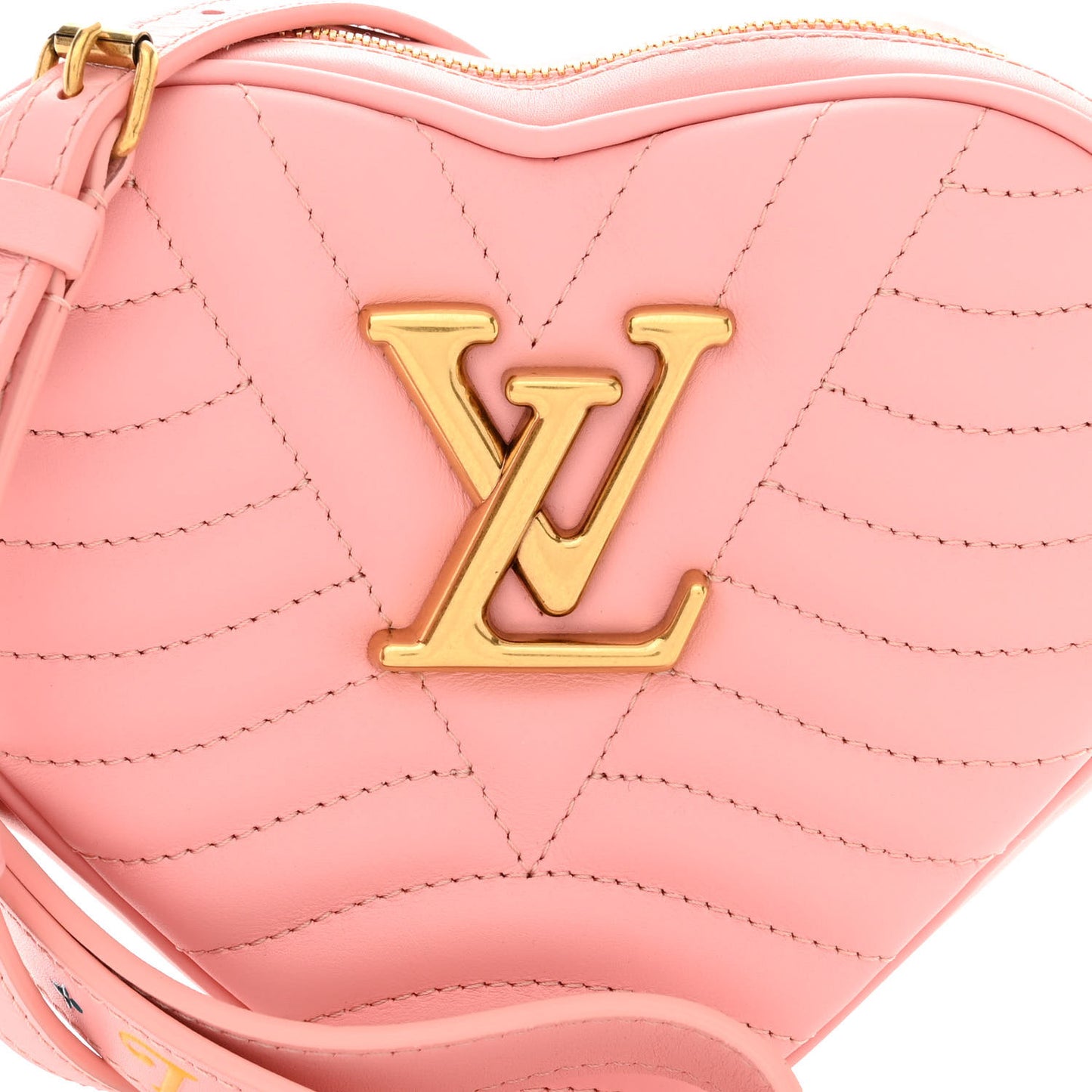 Calfskin New Wave Heart Bag Rose Pomettes