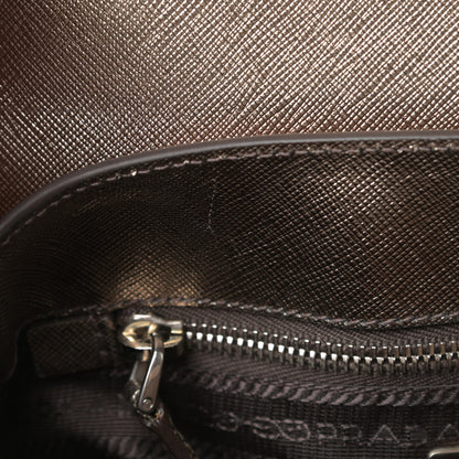 Prada Metallic Saffiano Pushlock Shoulder Bag Bronzo 15 of 15