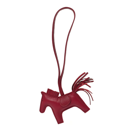 Hermes Milo Lambskin Grigri Rodeo Horse Bag Charm PM Rubis 1 of 4
