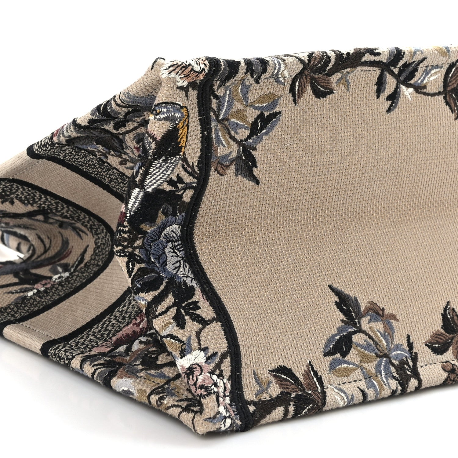 Christian Dior Canvas Embroidered Jardin D'Hiver Medium Book Tote Beige Multicolor 8 of 9