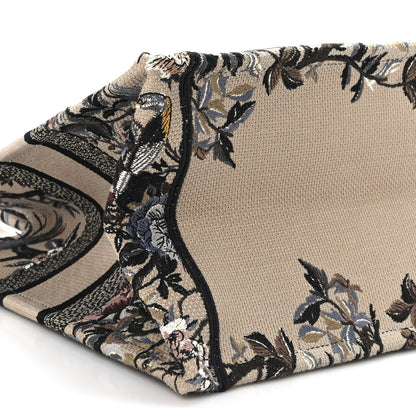 Christian Dior Canvas Embroidered Jardin D'Hiver Medium Book Tote Beige Multicolor 8 of 9