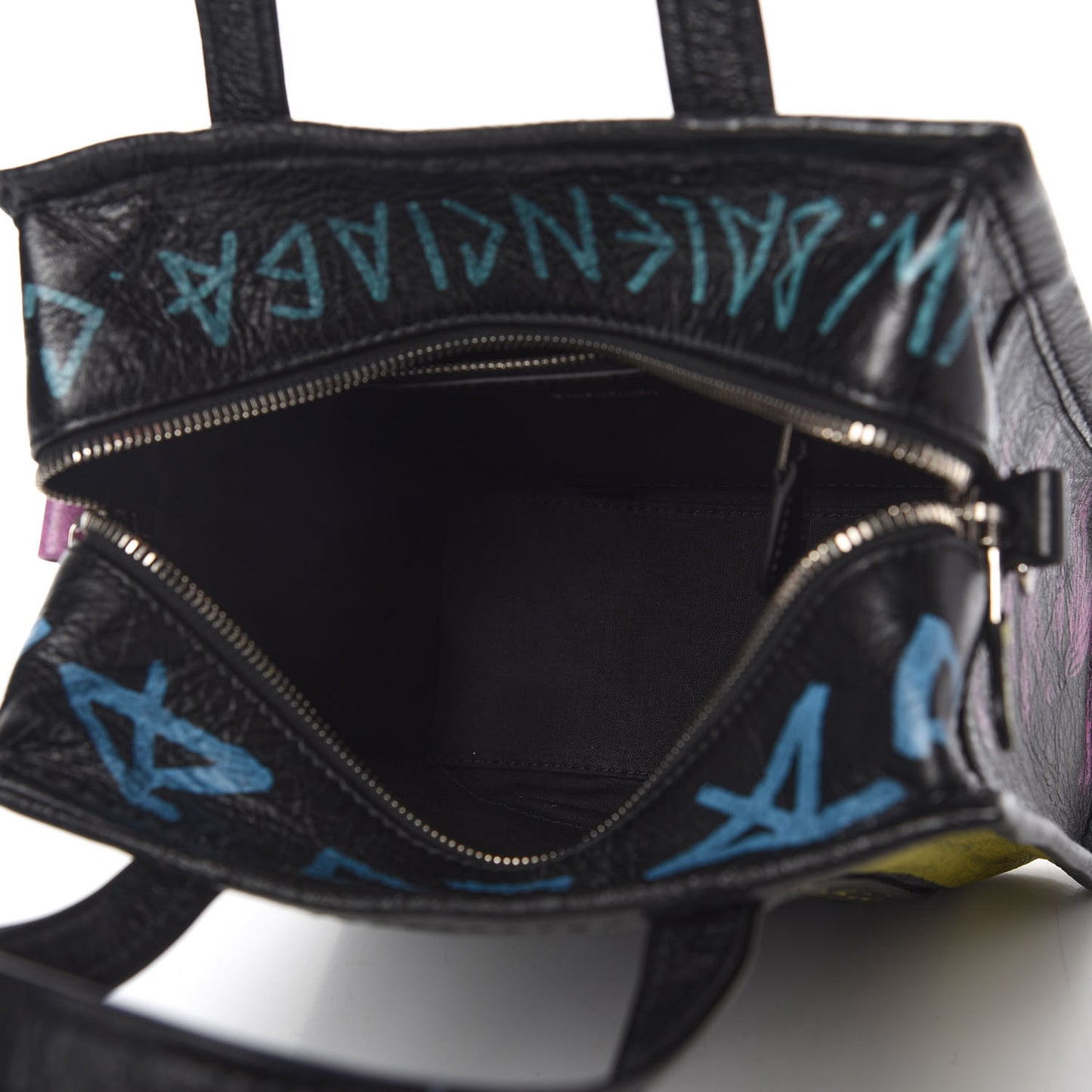 Agneau Arena Graffiti All Over XS Bazar Shopper Tote Black Multicolor