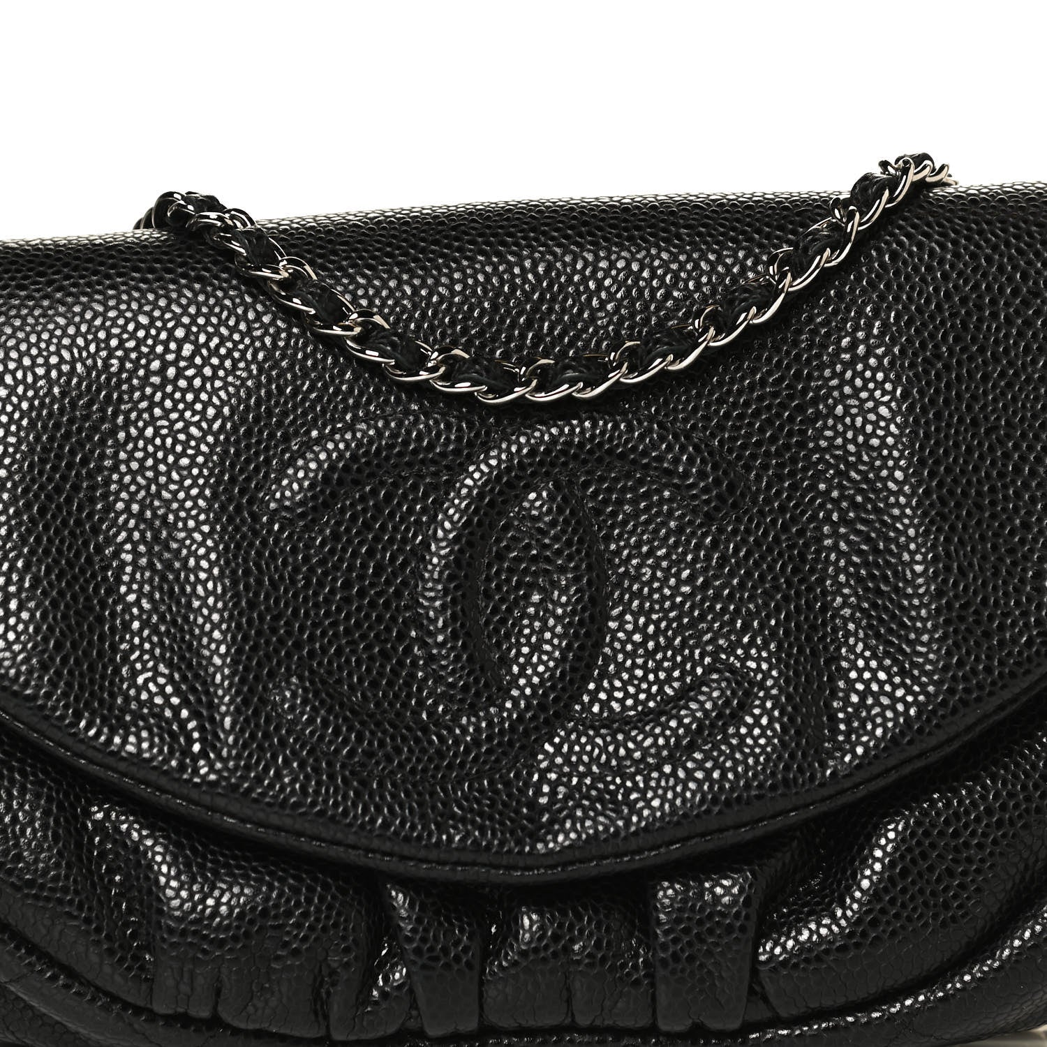 Chanel Caviar Half Moon Wallet On Chain WOC Black 9 of 13