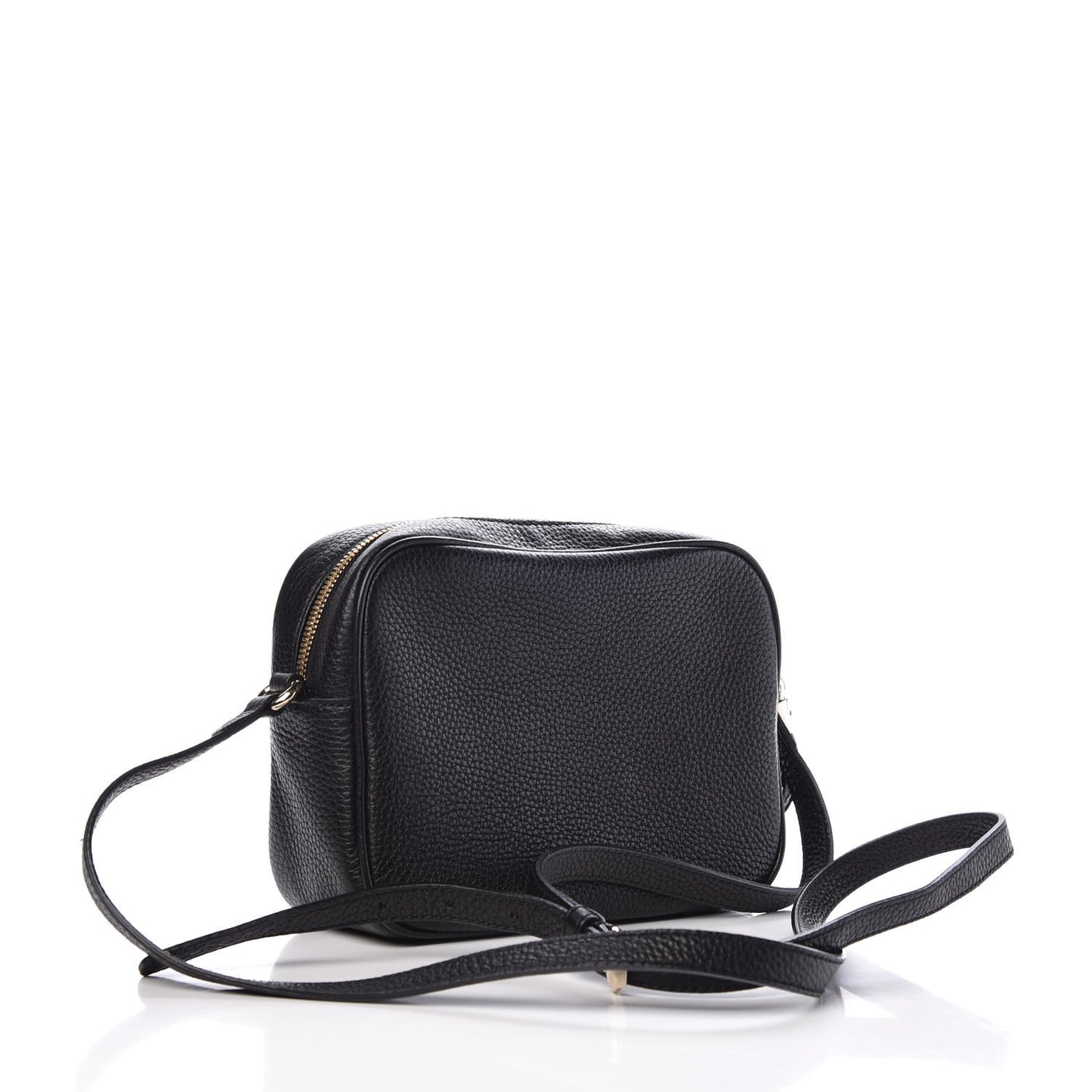 Pebbled Calfskin Small Soho Disco Bag Black