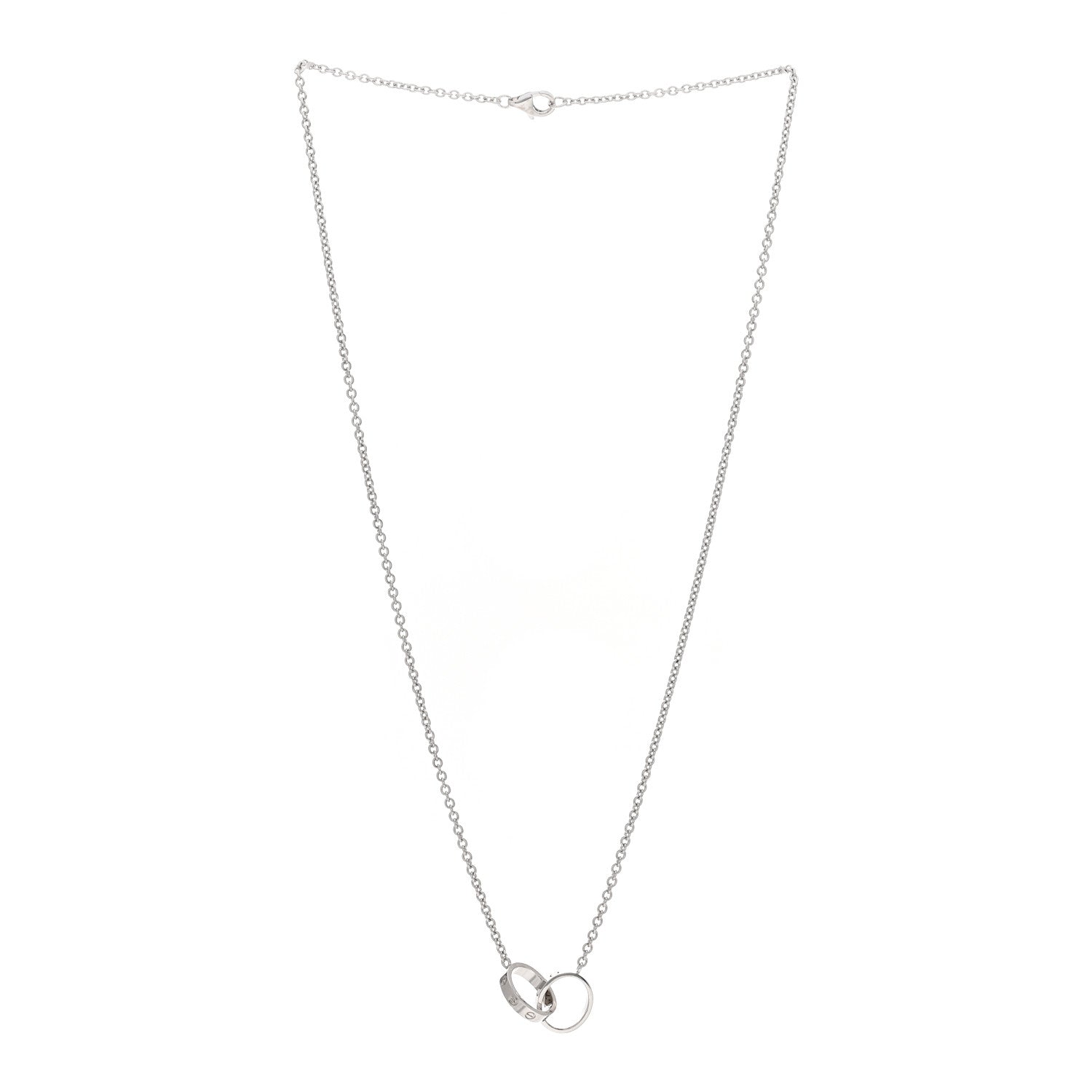Cartier 18K White Gold Interlocking LOVE Necklace 3 of 5