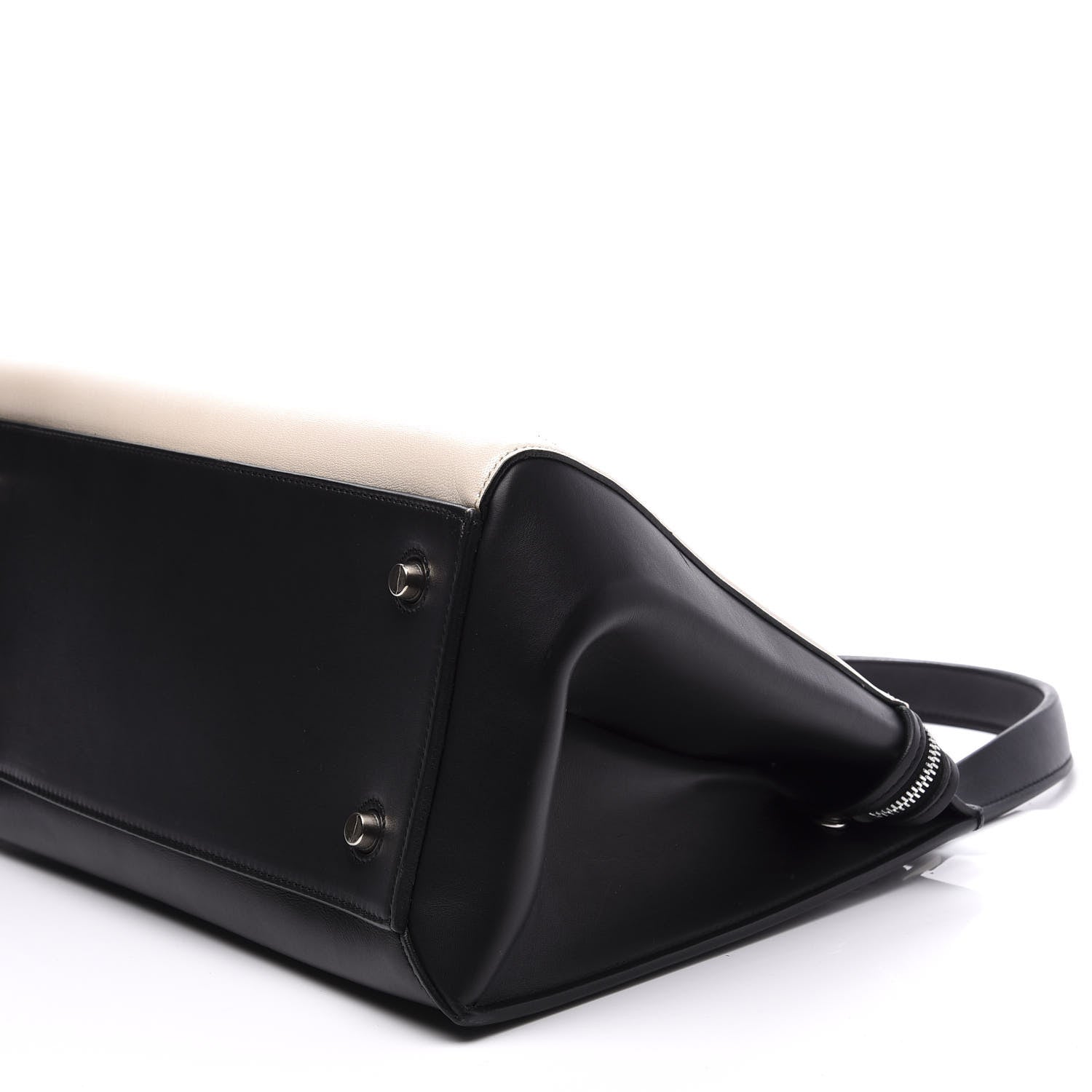 Celine Smooth Calfskin Large Bi-Color Edge Shoulder Bag Ivory 8 of 9