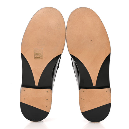 Chanel Shiny Calfskin Logo Loafers 36 Black 6 of 10