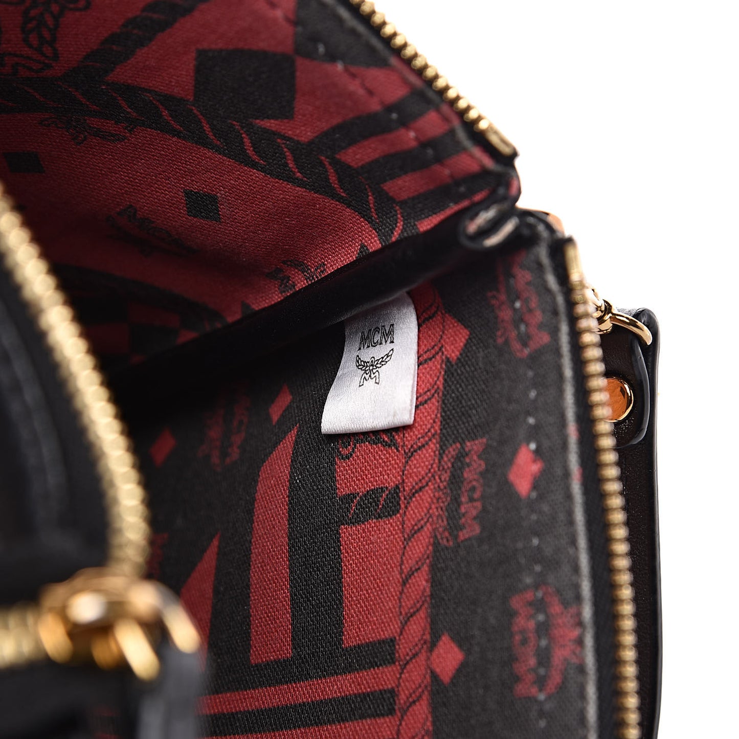 Visetos Medium Stark Wristlet Pouch Cognac Black
