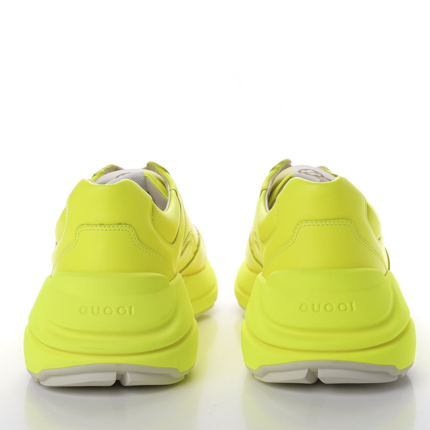 Calfskin Mens Rhyton Sneakers 9.5 Yellow Fluo