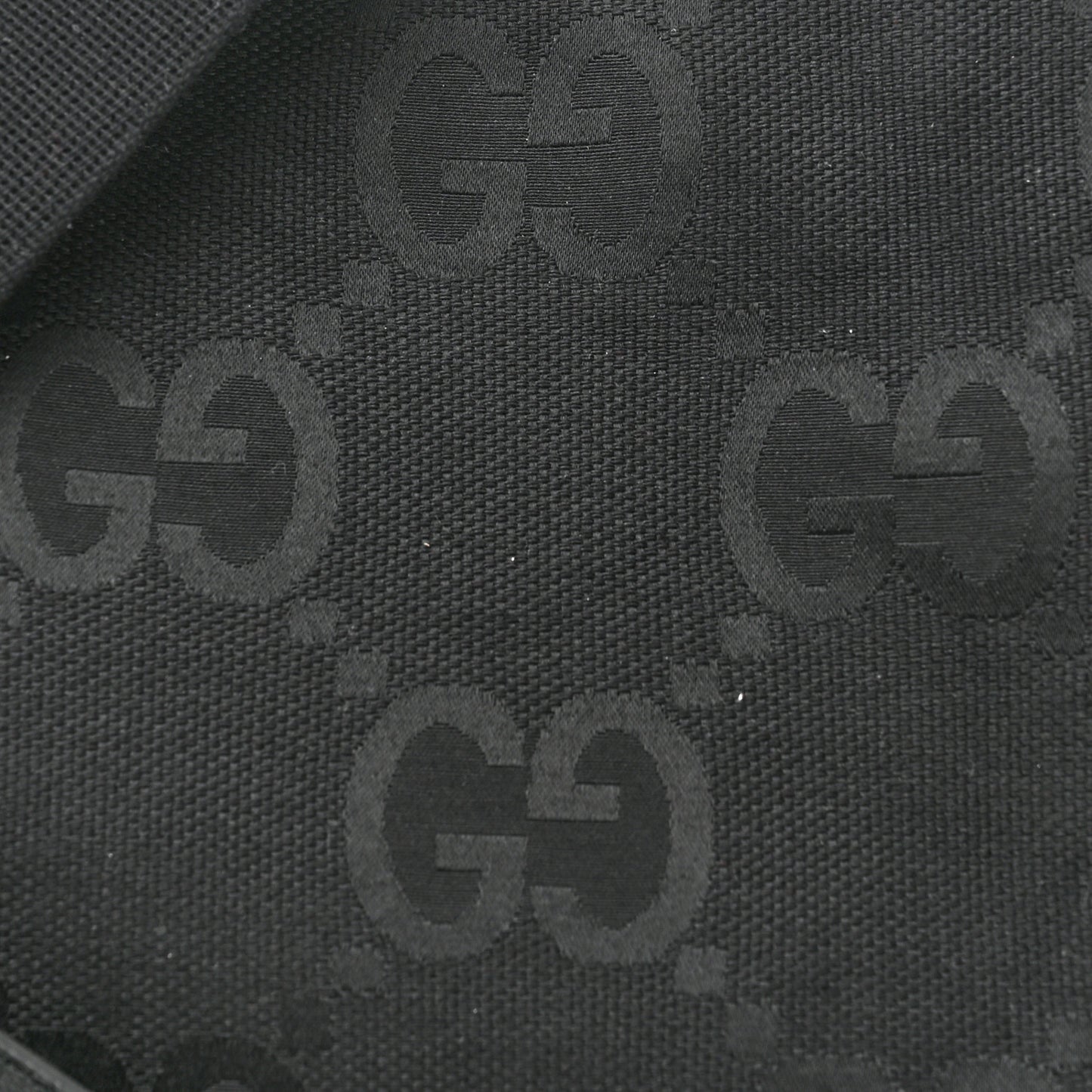 Monogram Jumbo GG Textured Dollar Calfskin Wristlet Messenger Bag Black