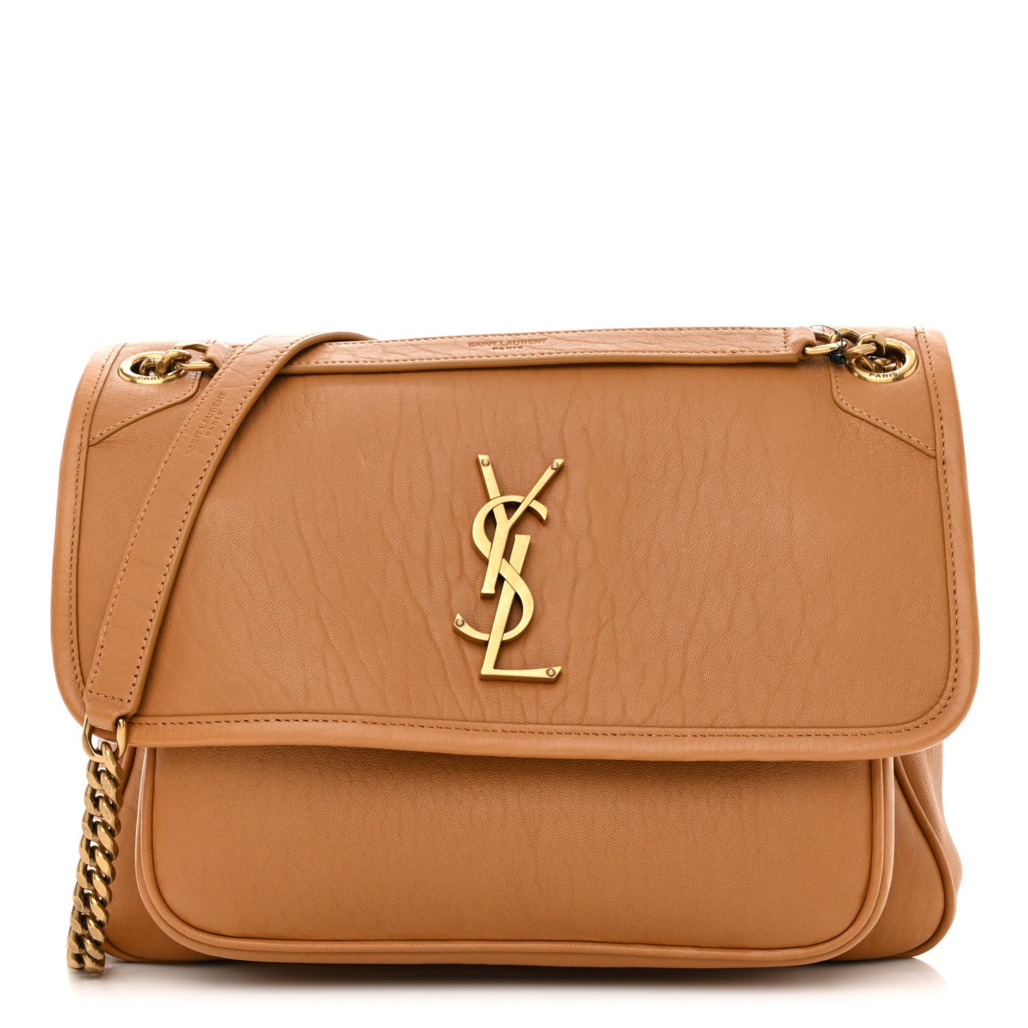 Saint Laurent Grained Lambskin Monogram Medium Niki Chain Satchel Dark Sun 1 of 10