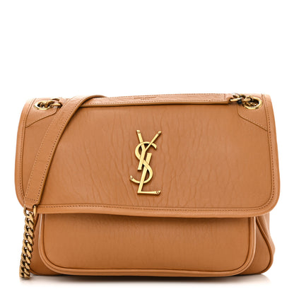 Saint Laurent Grained Lambskin Monogram Medium Niki Chain Satchel Dark Sun 1 of 10